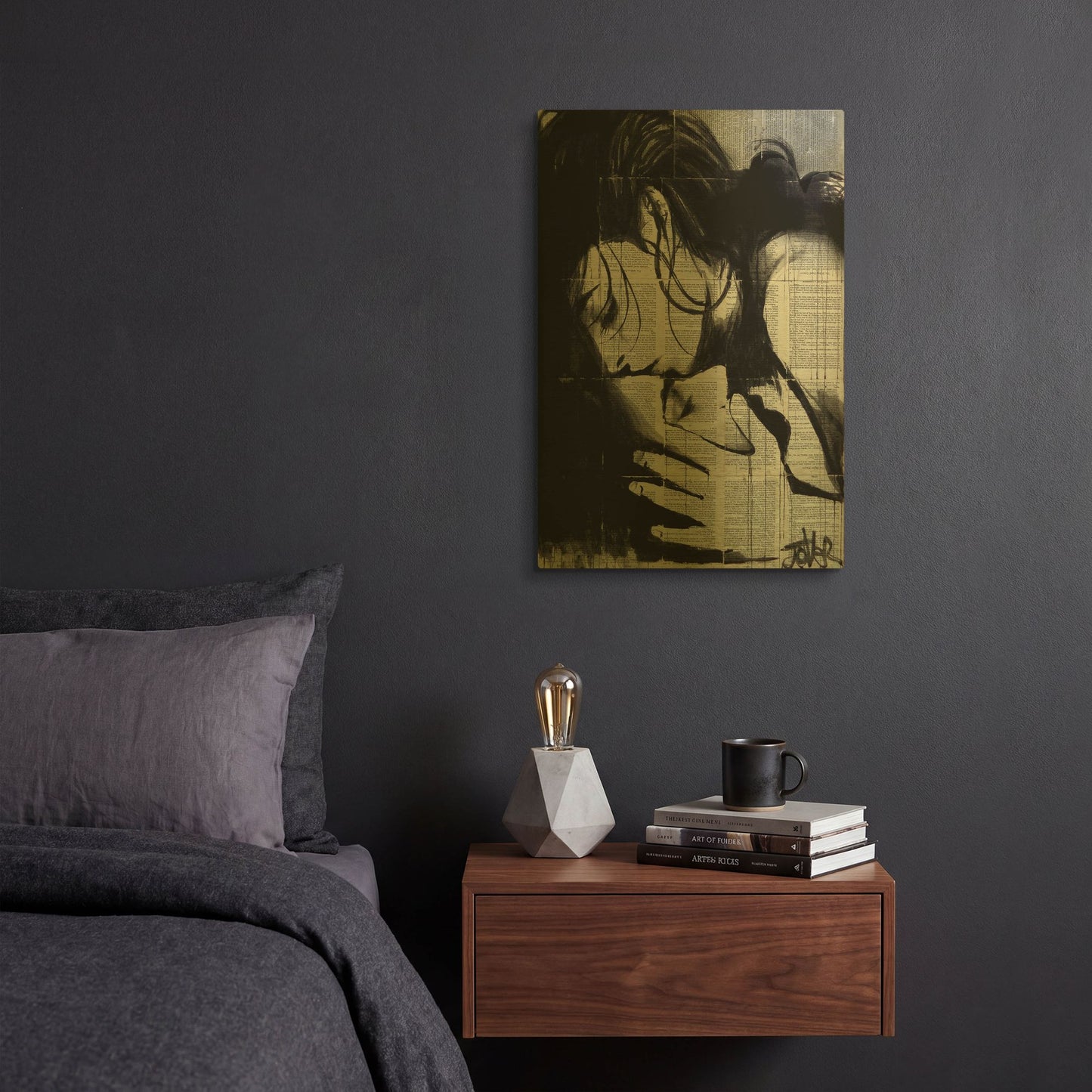 'Soul Kiss' By Loui Jover Gold Metal Wall Art