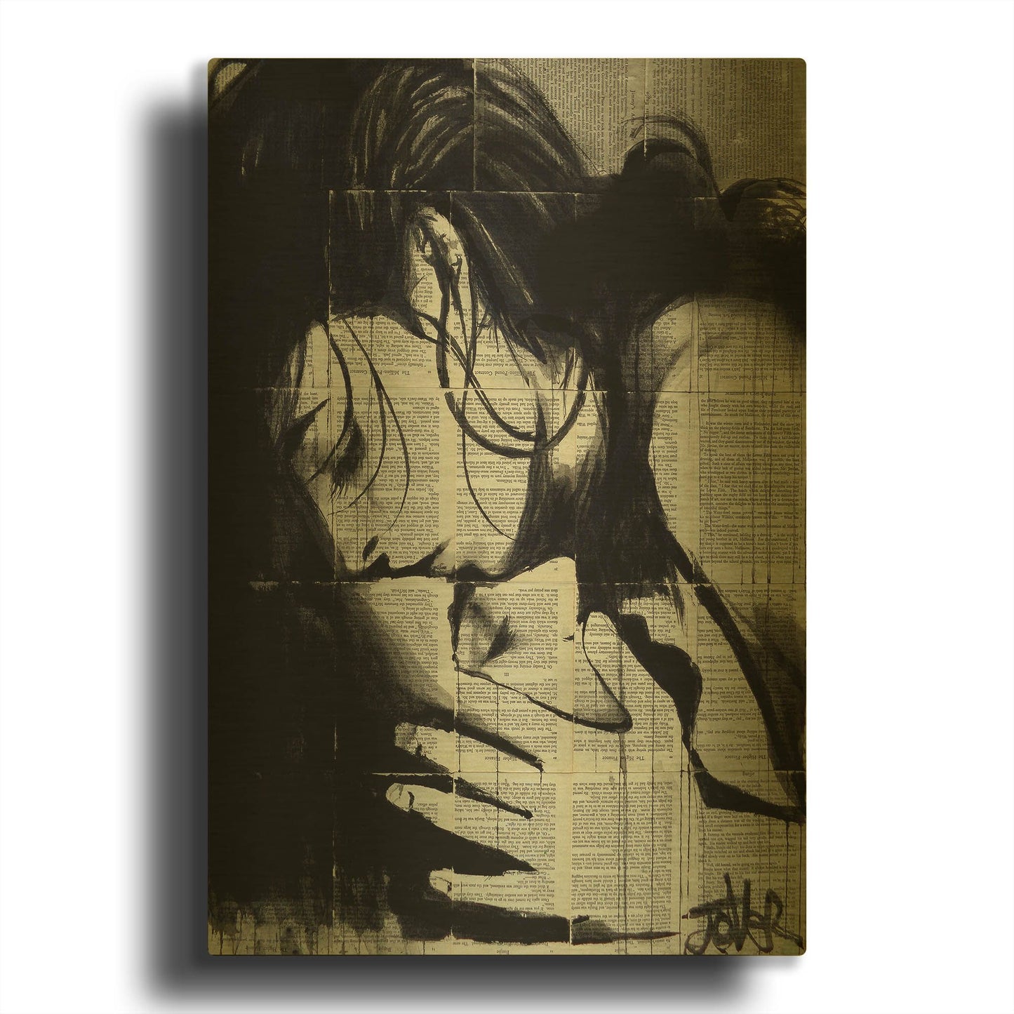 'Soul Kiss' By Loui Jover Gold Metal Wall Art