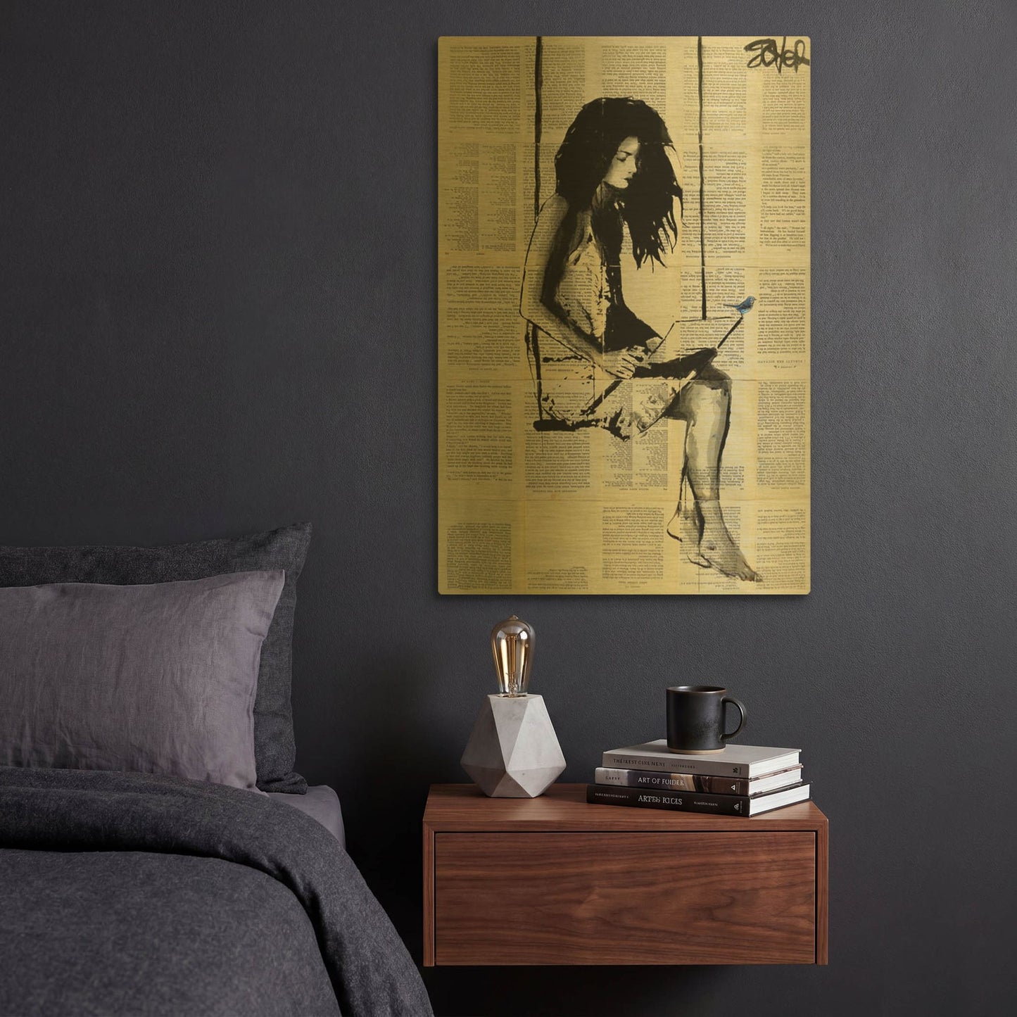 'Spell' By Loui Jover Gold Metal Wall Art