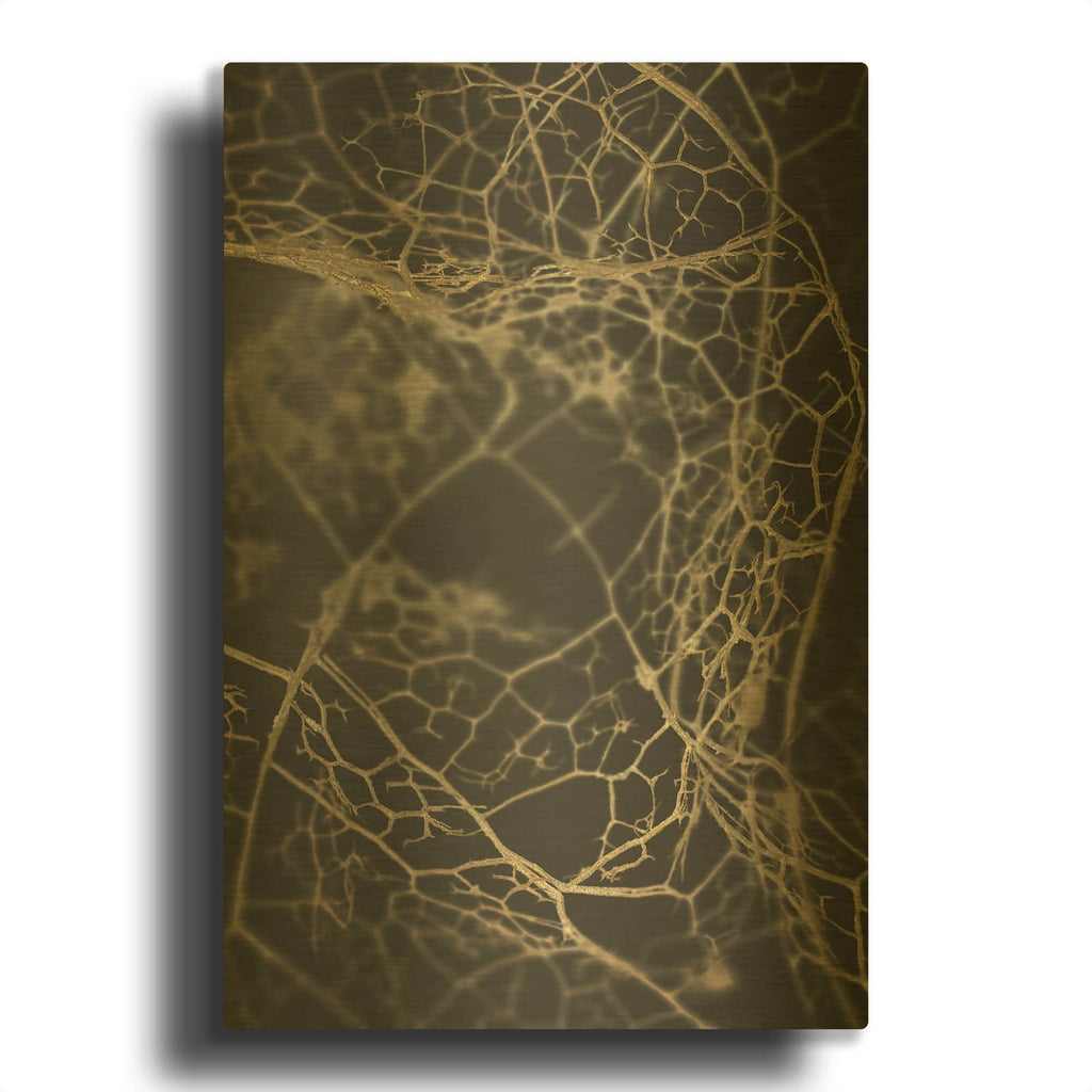 'Leaf Skeleton Dark' By Design Fabrikken Gold Metal Wall Art