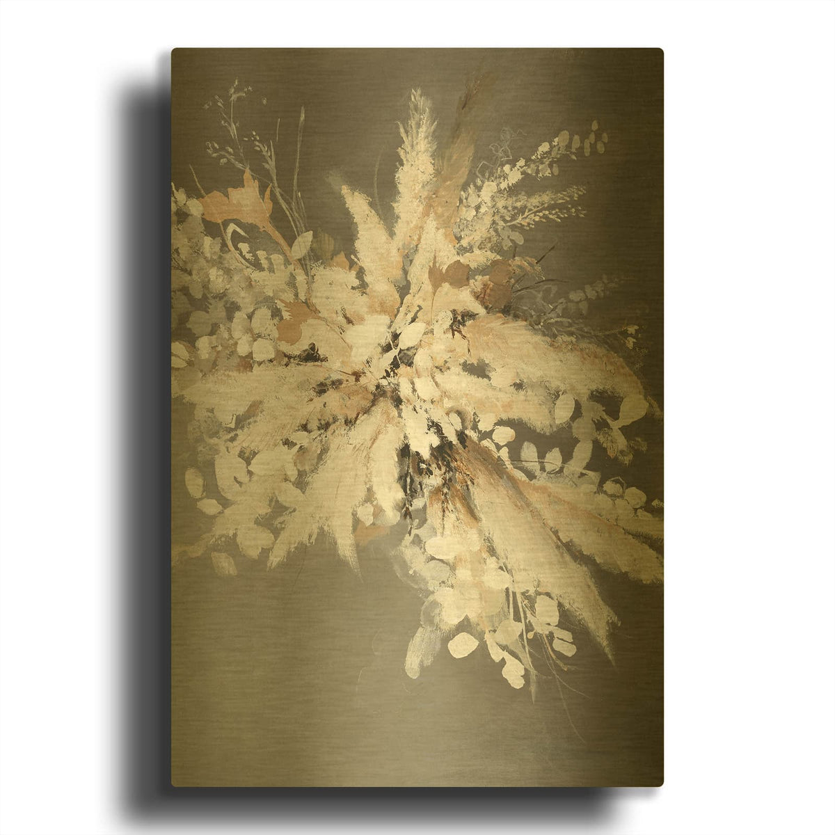 'Light Leaves 1' By Design Fabrikken Gold Metal Wall Art