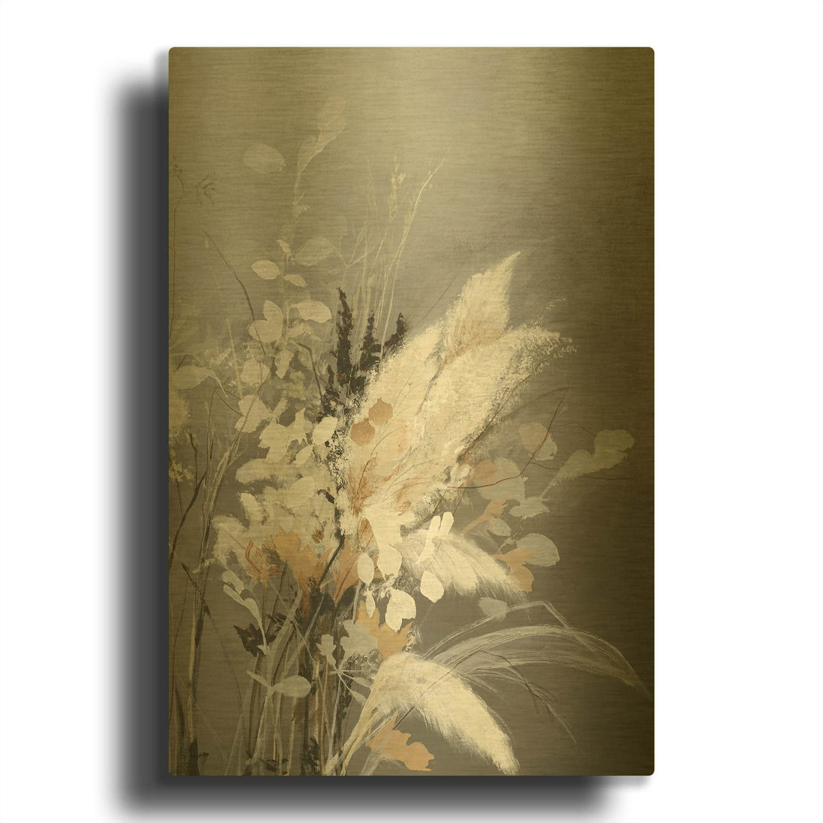 'Light Leaves 2' By Design Fabrikken Gold Metal Wall Art
