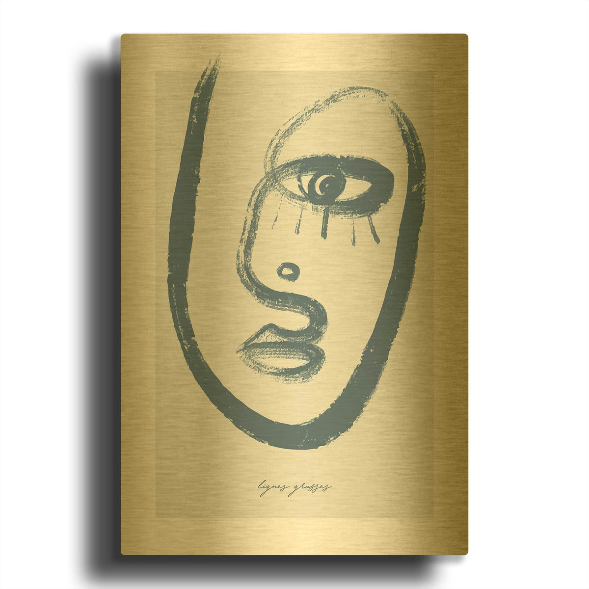 'Lignes Grasses 2' By Design Fabrikken Gold Metal Wall Art