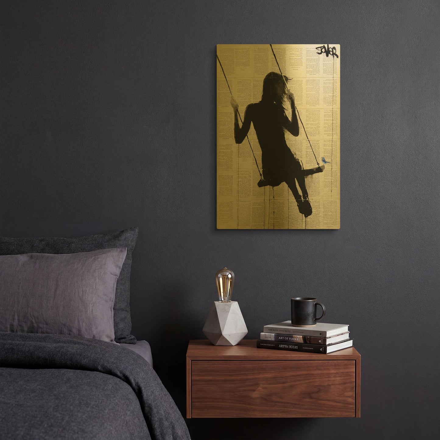 'The Freedom of Sometimes' By Loui Jover Gold Metal Wall Art