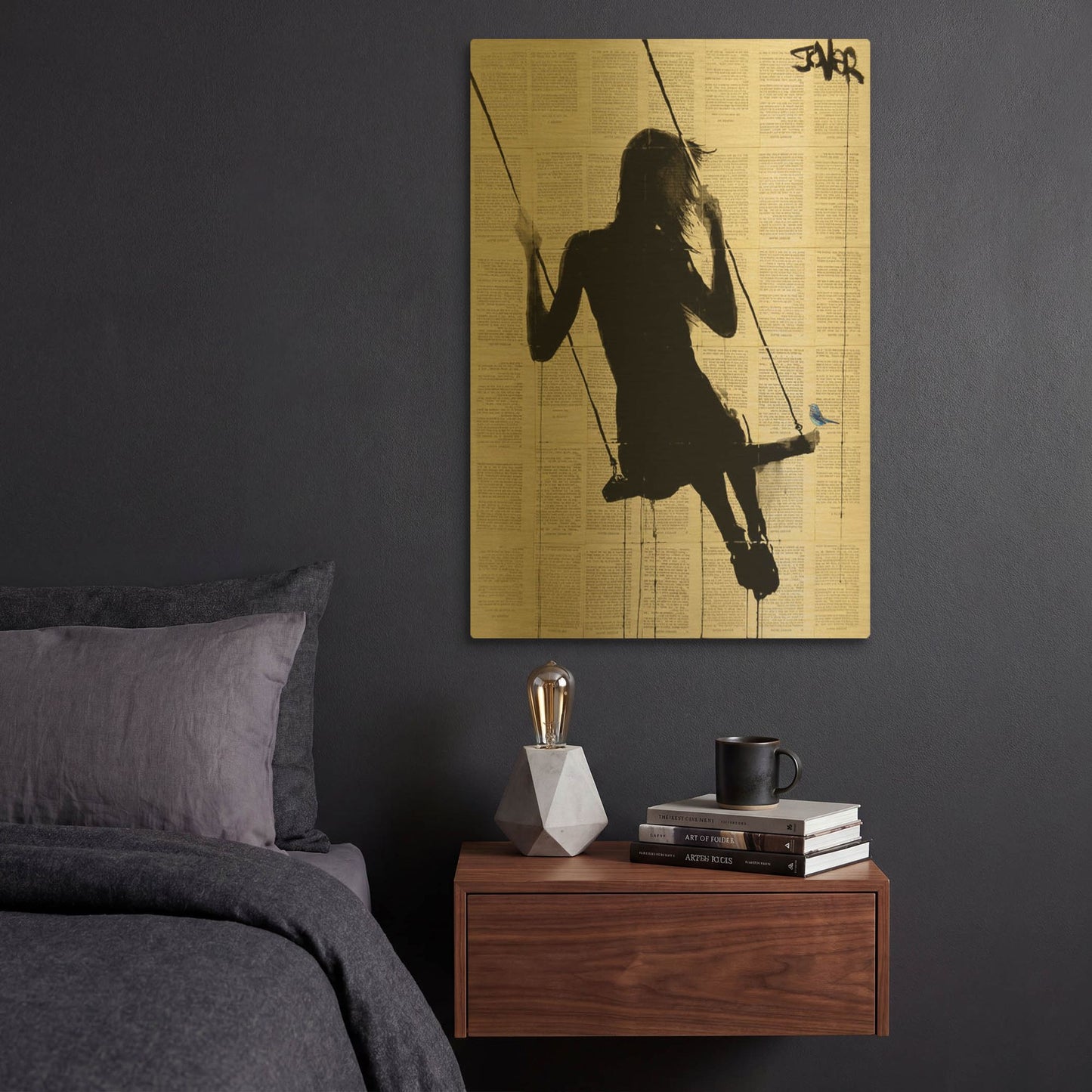 'The Freedom of Sometimes' By Loui Jover Gold Metal Wall Art