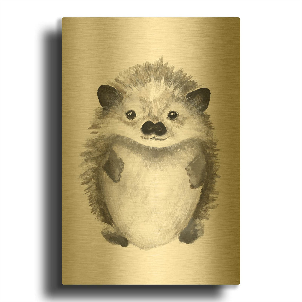 'Little Hedgehog' By Design Fabrikken Gold Metal Wall Art