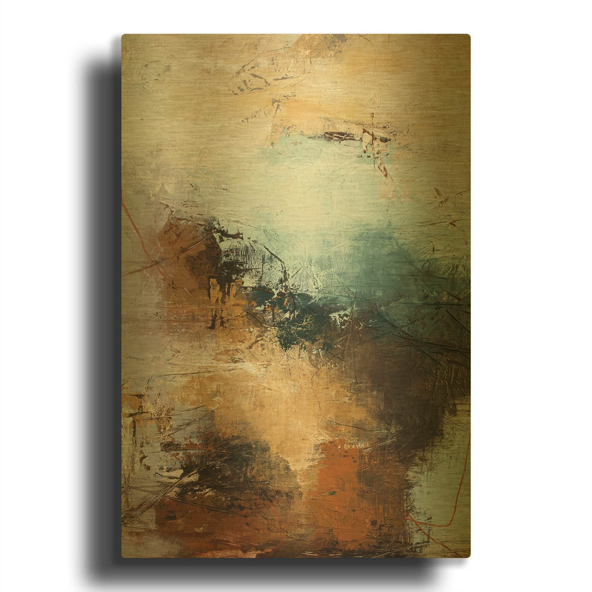 'Milestone 3 Blue' By Design Fabrikken Gold Metal Wall Art