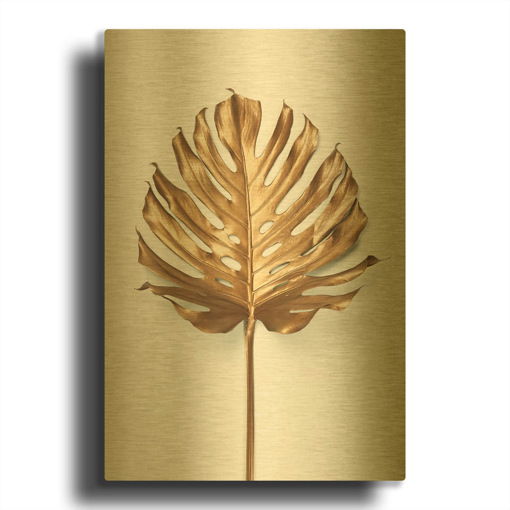 'Monstrea Gold Leaf' By Design Fabrikken Gold Metal Wall Art