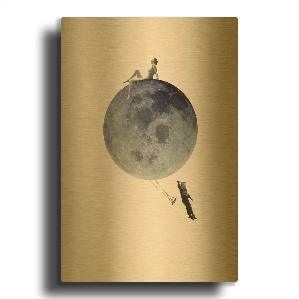 'Moon Jump' By Design Fabrikken Gold Metal Wall Art