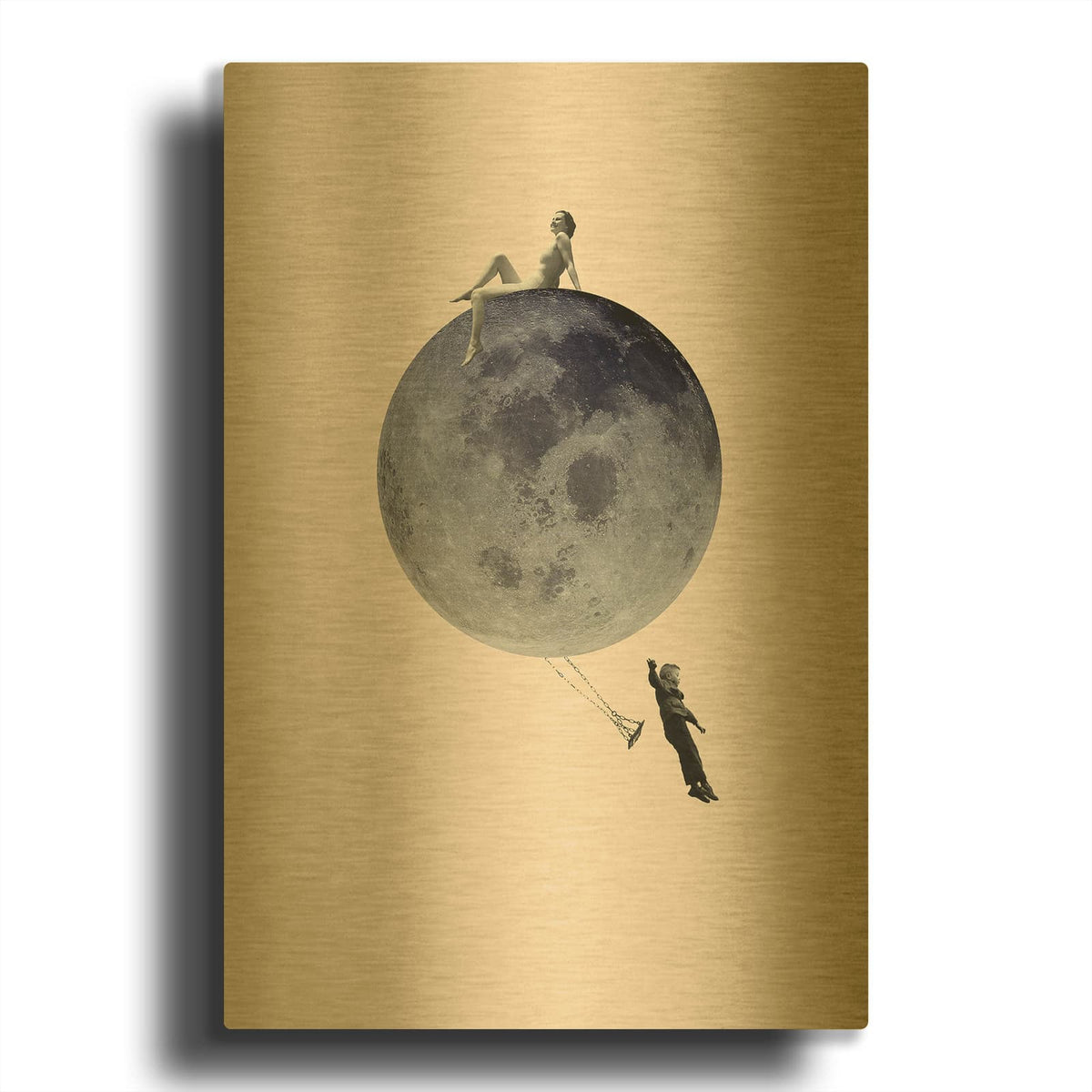 'Moon Jump' By Design Fabrikken Gold Metal Wall Art