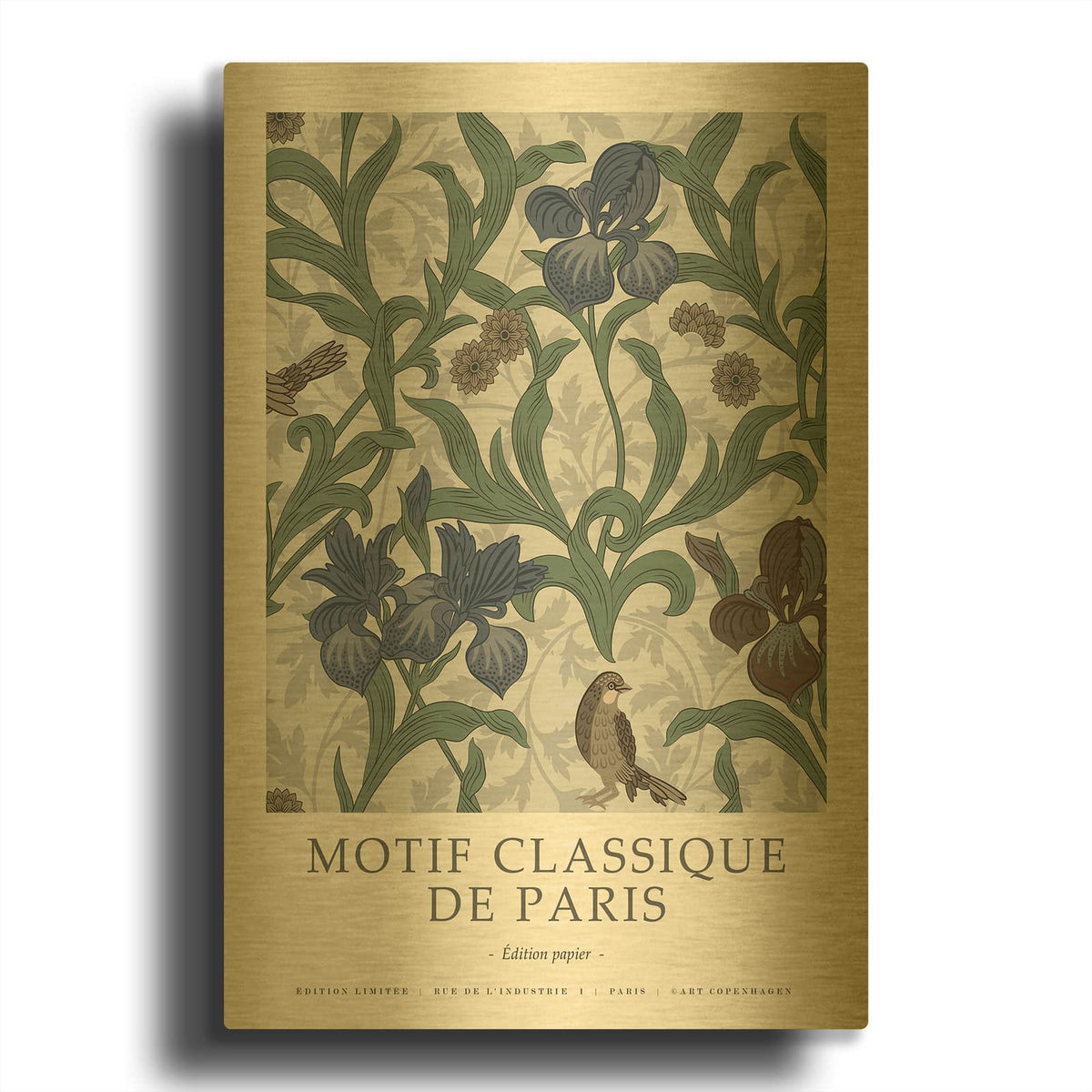 'Motif Classique 3' By Design Fabrikken Gold Metal Wall Art