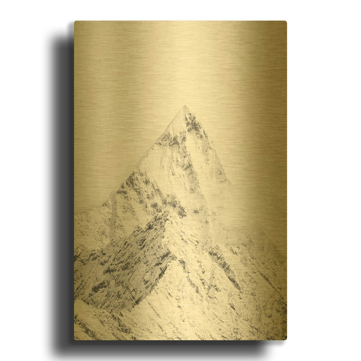 'Mountain Top White' By Design Fabrikken Gold Metal Wall Art