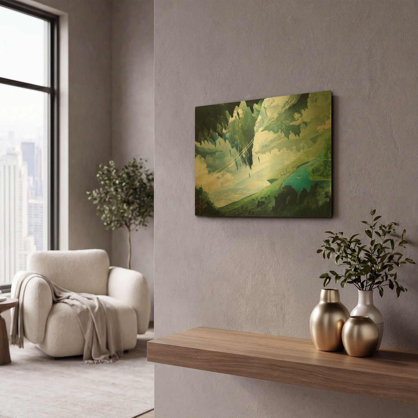 'Floating Island' By Jonathan Lam Gold Metal Wall Art