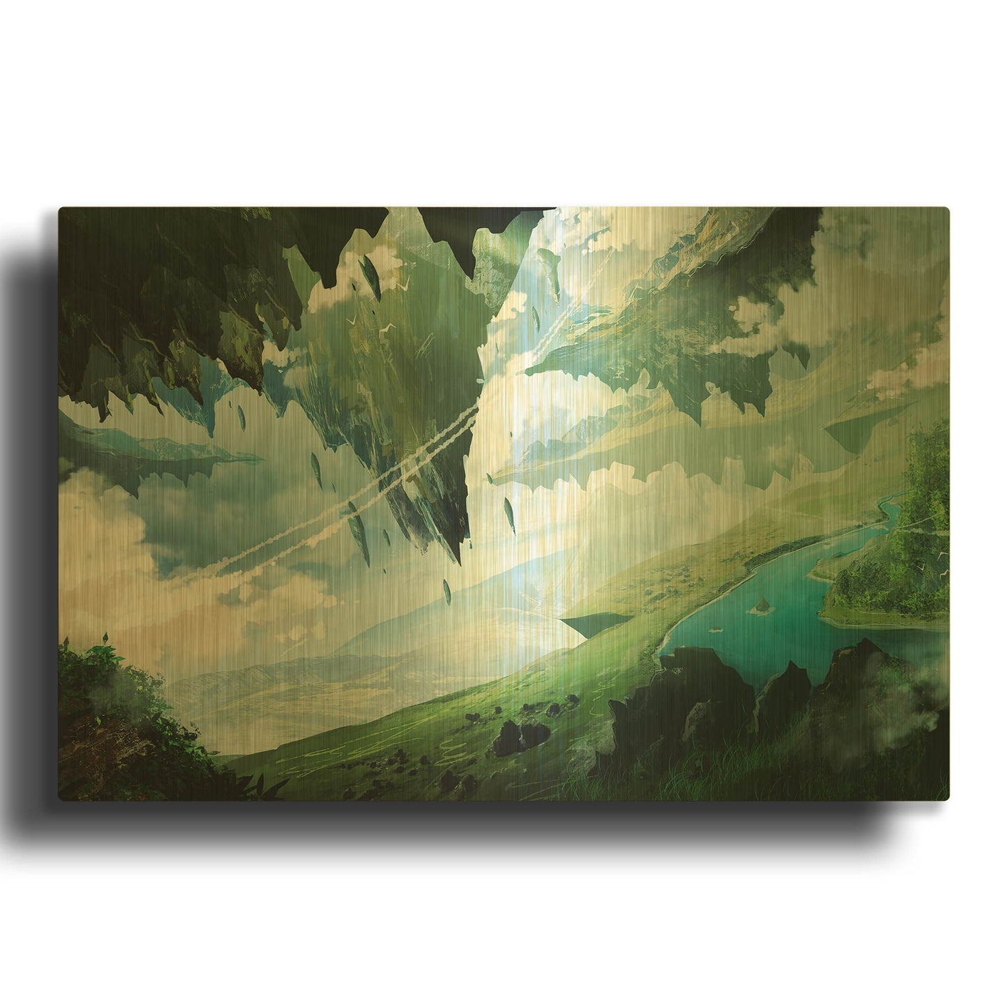 'Floating Island' By Jonathan Lam Gold Metal Wall Art