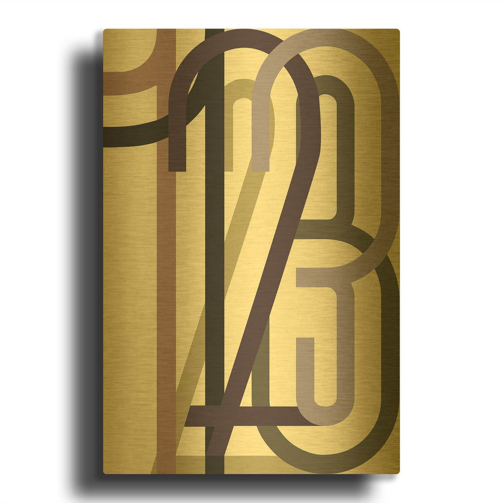 'Numbers 1' By Design Fabrikken Gold Metal Wall Art
