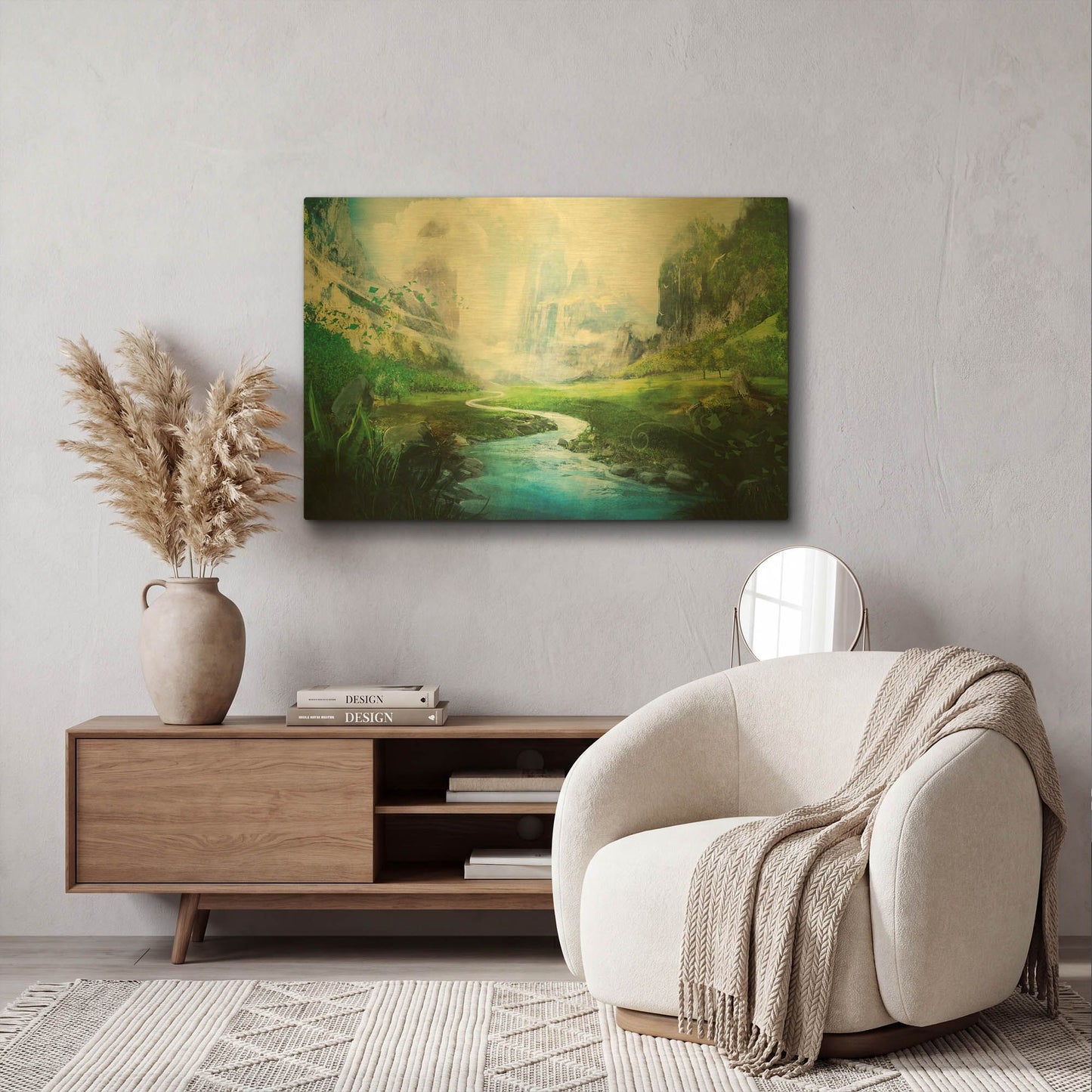 'Peaceful River' By Jonathan Lam Gold Metal Wall Art