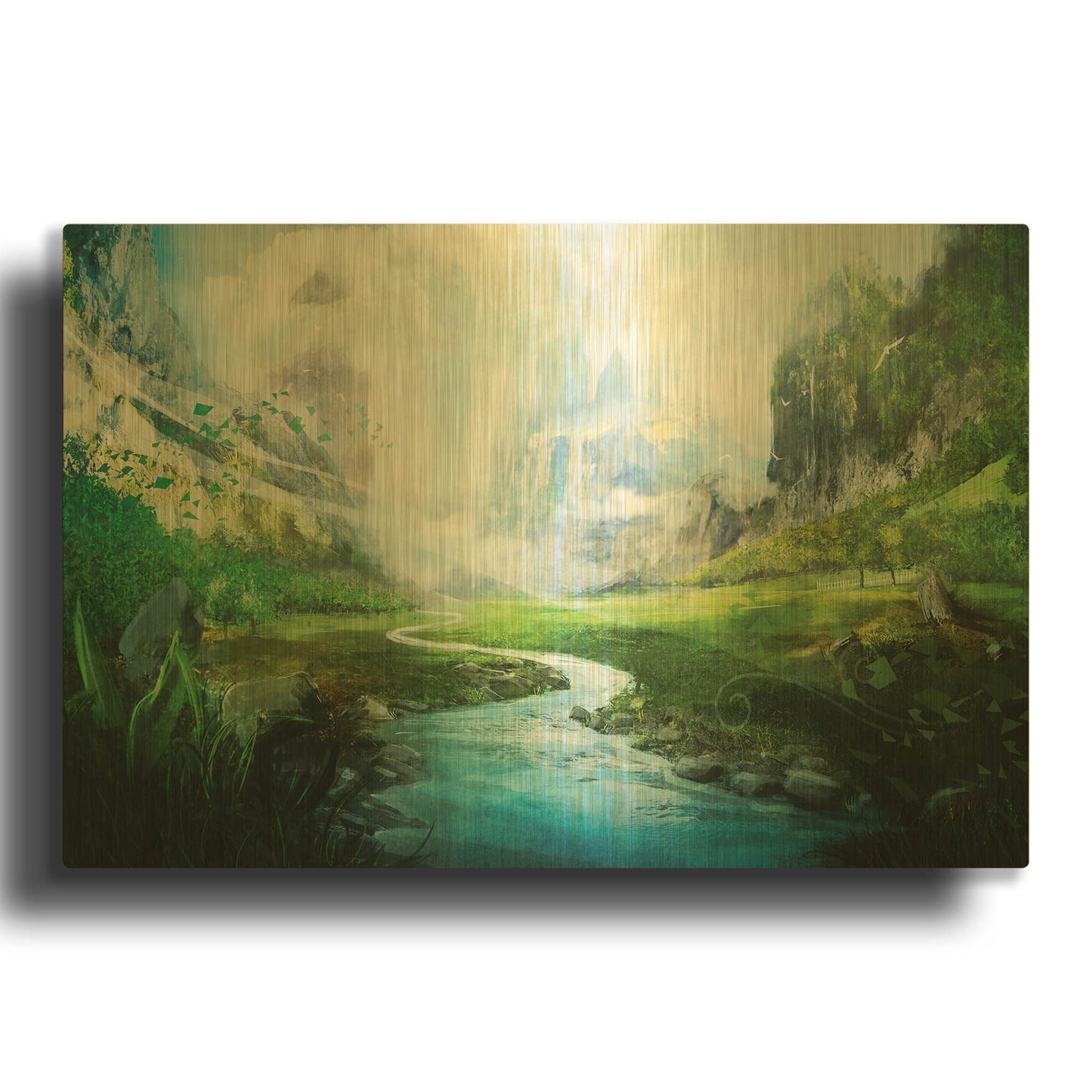 'Peaceful River' By Jonathan Lam Gold Metal Wall Art