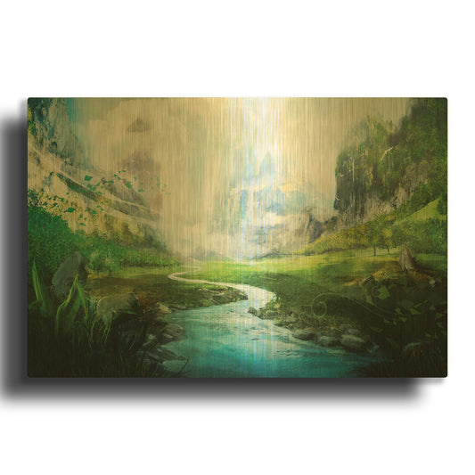 'Peaceful River' By Jonathan Lam Gold Metal Wall Art