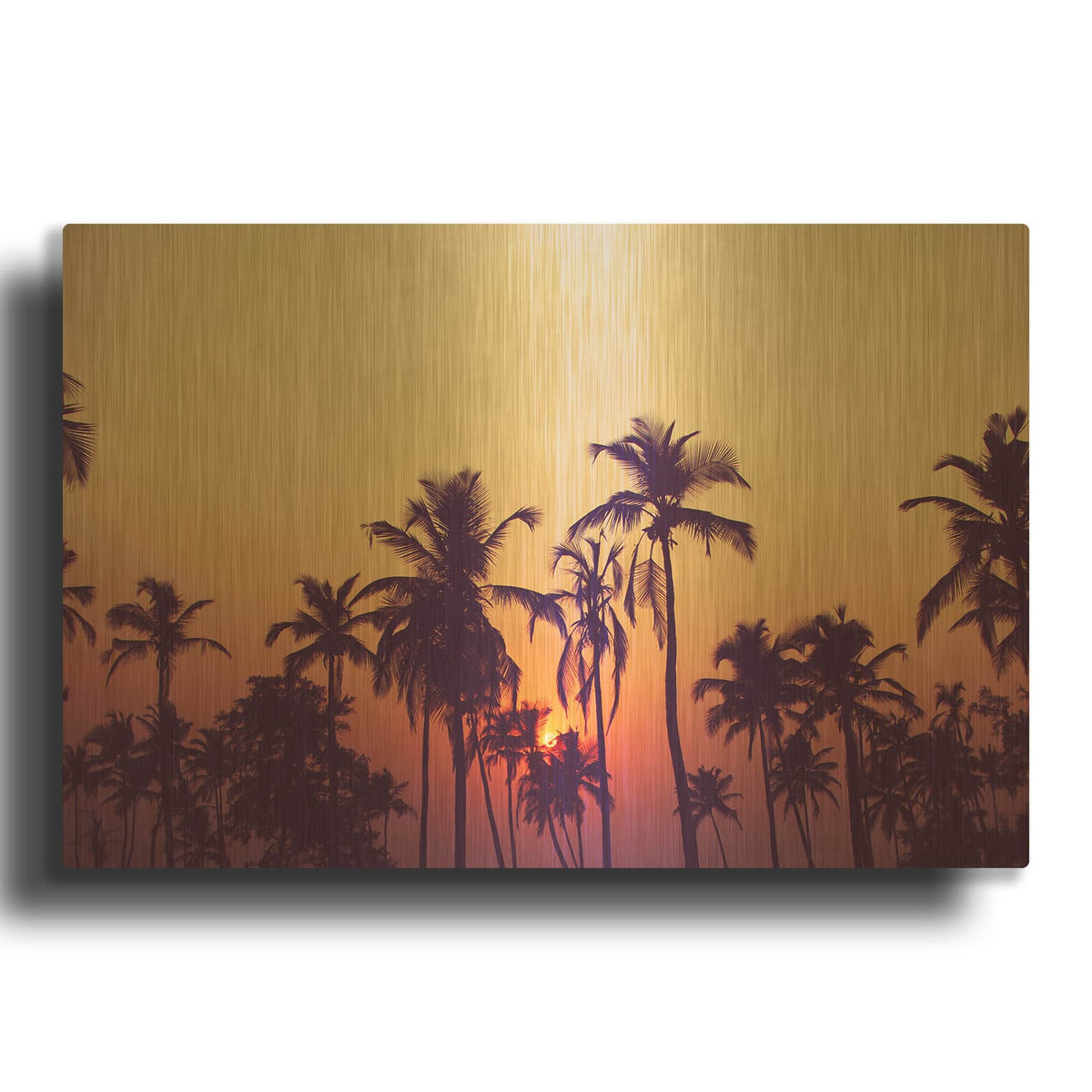 'Palm Sky 1' By Design Fabrikken Gold Metal Wall Art