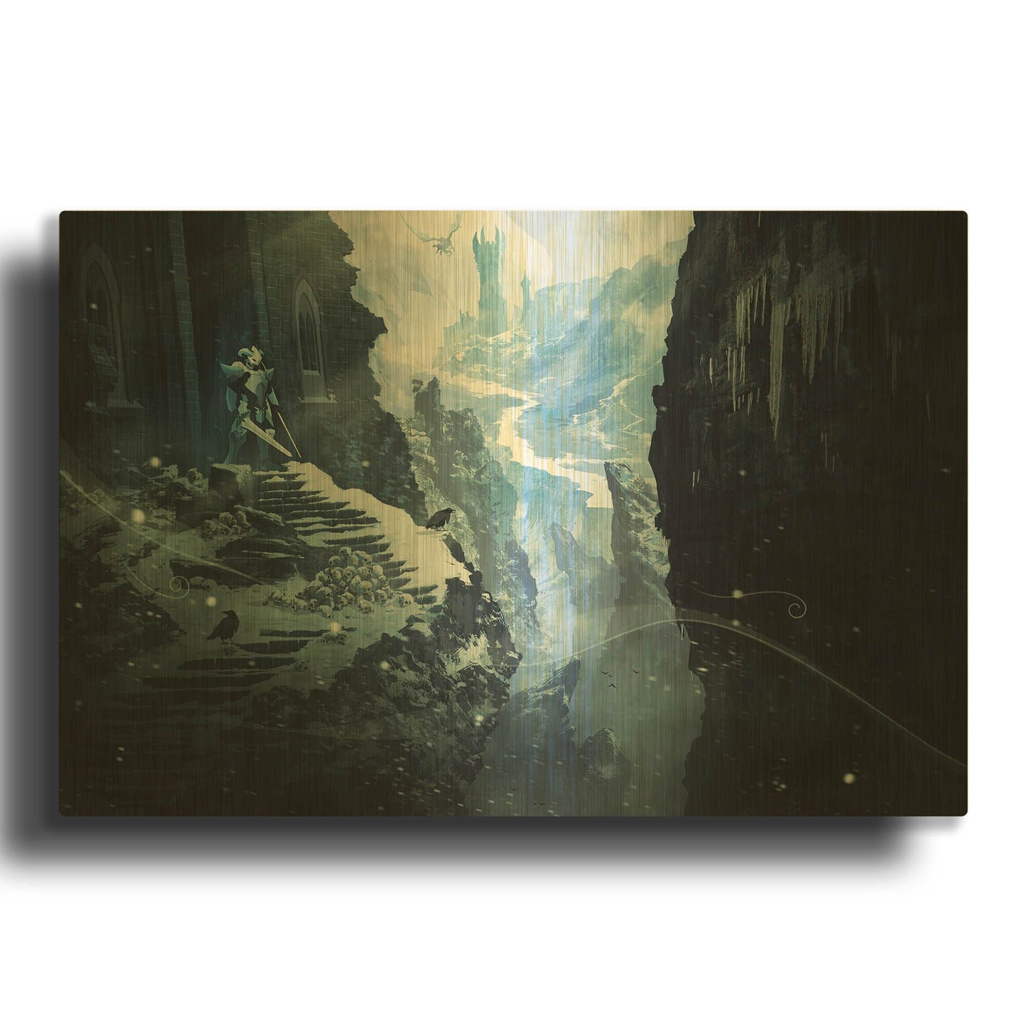 'Winter Ruins' By Jonathan Lam Gold Metal Wall Art