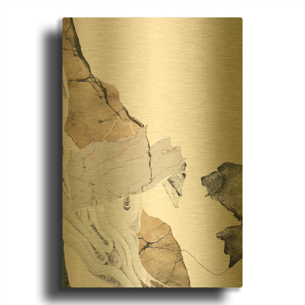 'Paper Look 2' By Design Fabrikken Gold Metal Wall Art