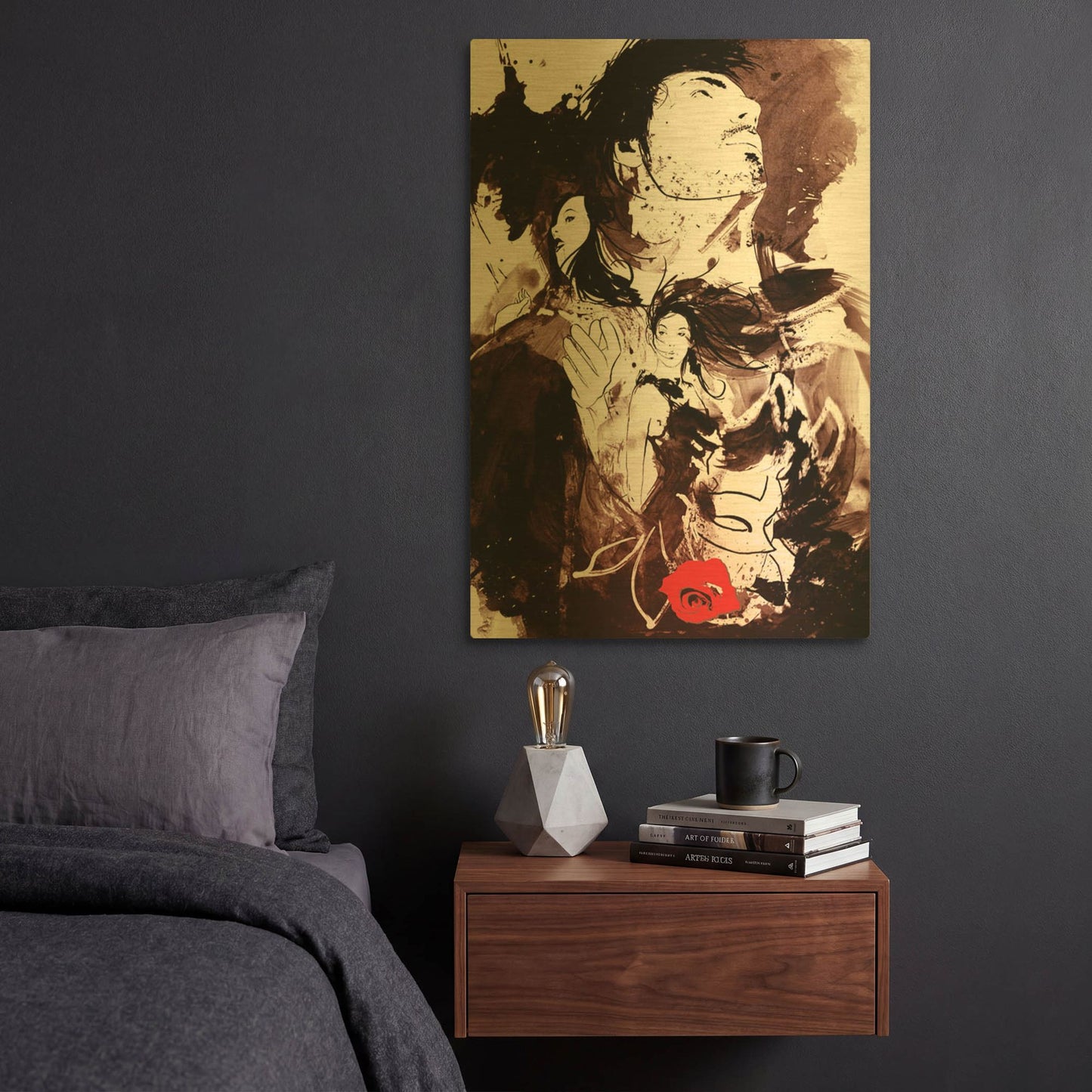 'Romance Revenge Revolution' By Jonathan Lam Gold Metal Wall Art