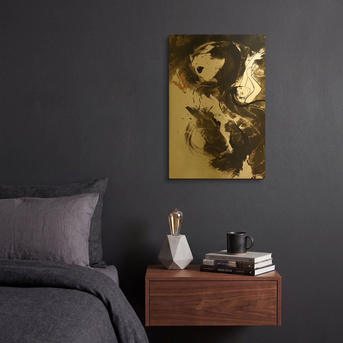 'Fury Fidelity Fate' By Jonathan Lam Gold Metal Wall Art