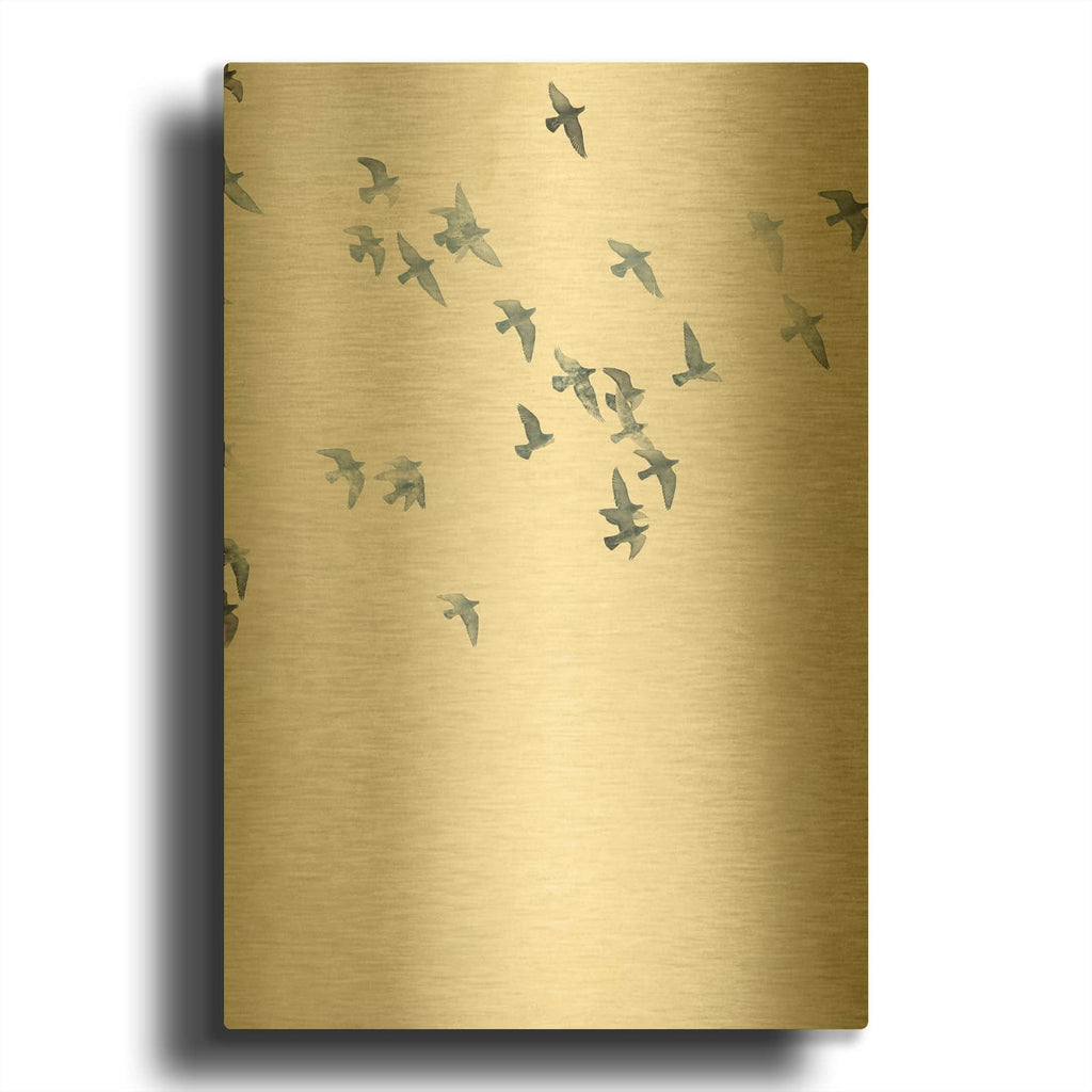 'Pigeons Sky' By Design Fabrikken Gold Metal Wall Art