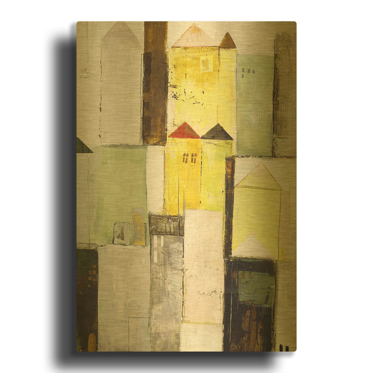 'Playground 2 Yellow' By Design Fabrikken Gold Metal Wall Art
