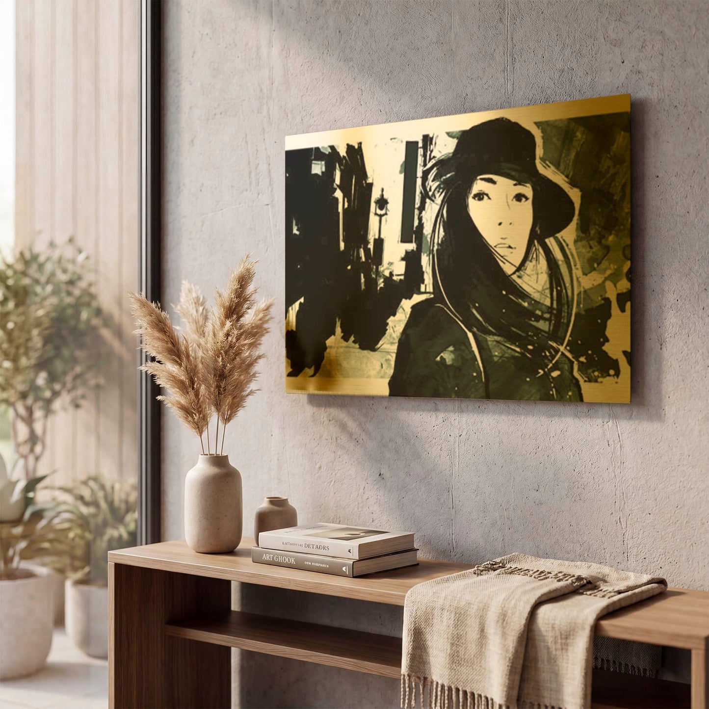 'Unmasked 1' By Jonathan Lam Gold Metal Wall Art