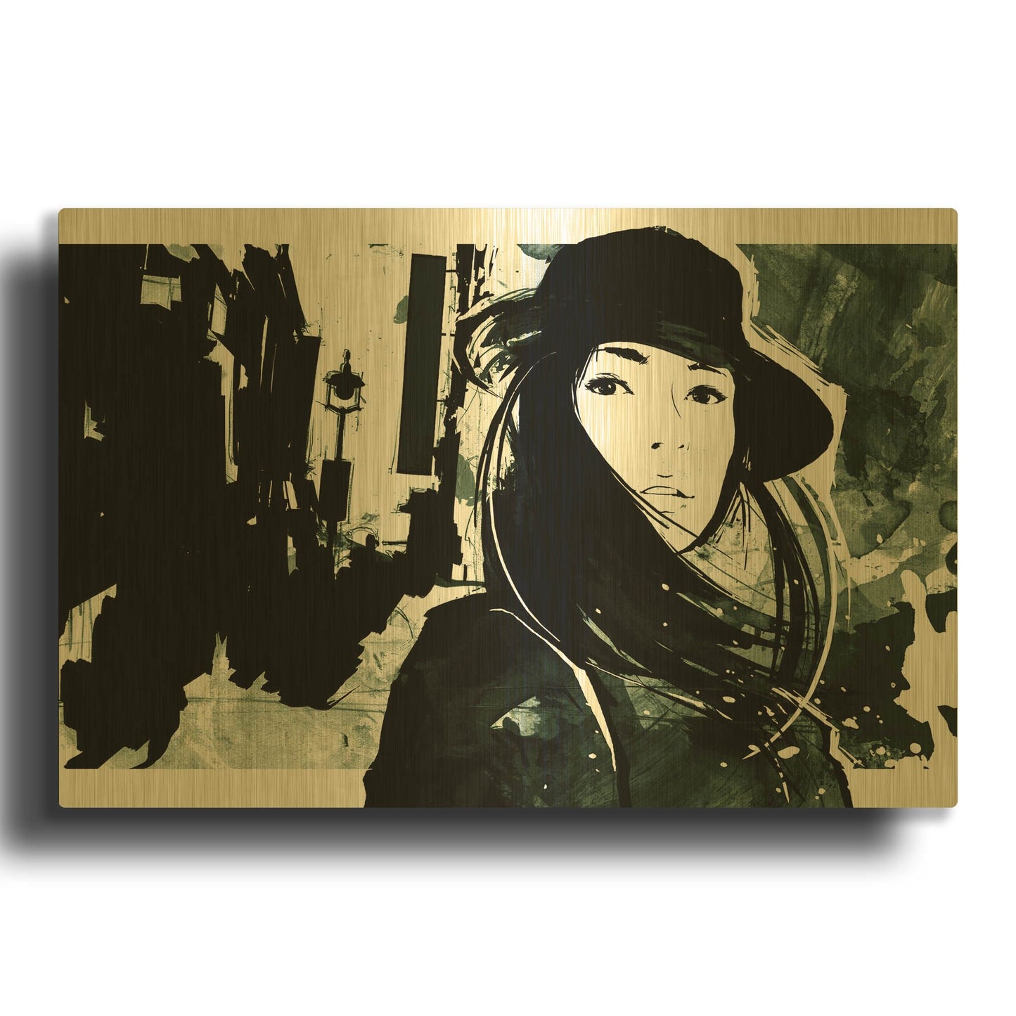 'Unmasked 1' By Jonathan Lam Gold Metal Wall Art