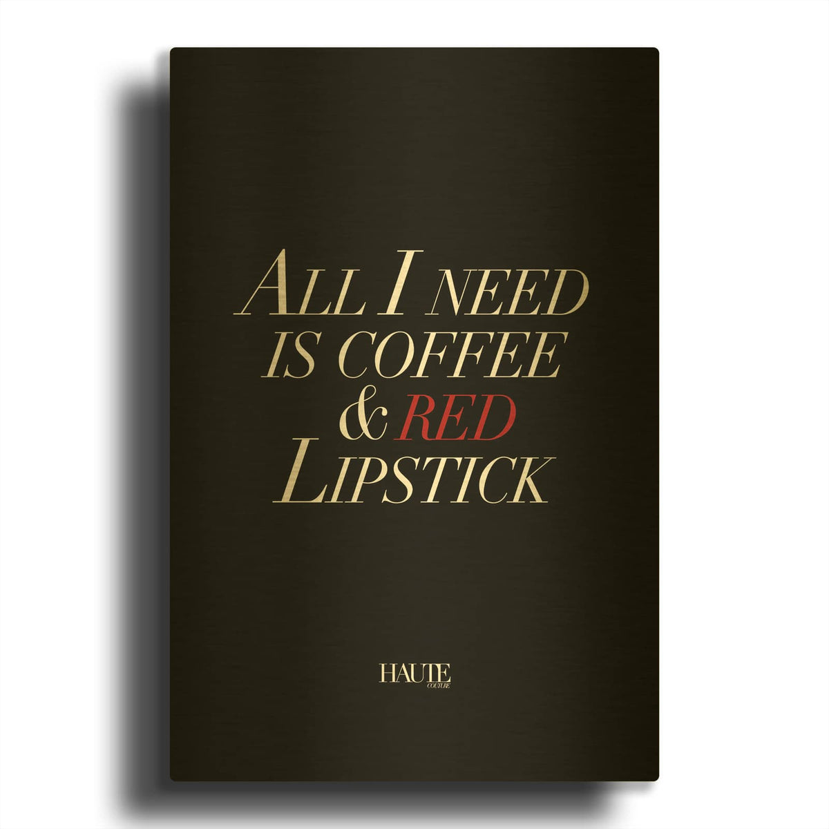'Red Lipstick' By Design Fabrikken Gold Metal Wall Art