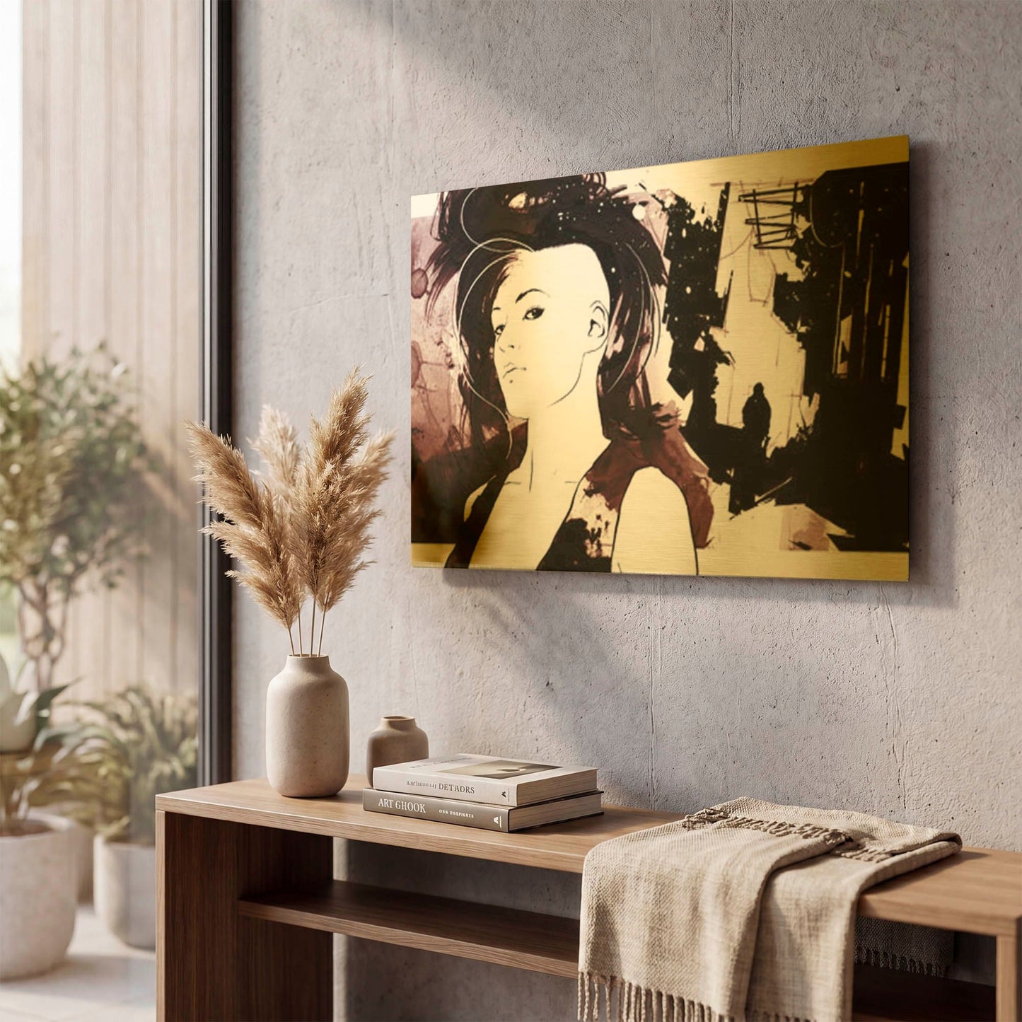 'Unmasked 2' By Jonathan Lam Gold Metal Wall Art