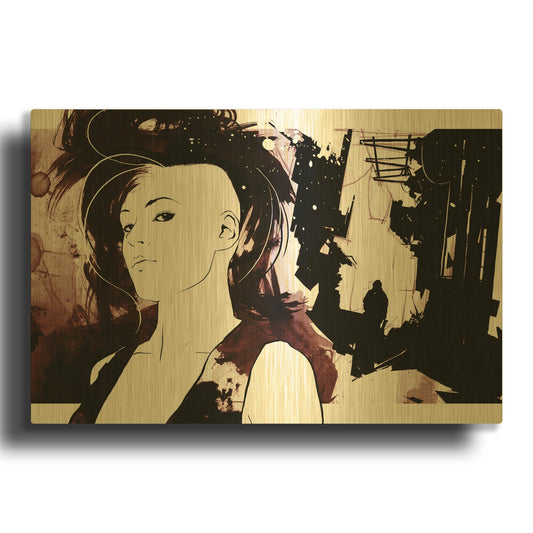 'Unmasked 2' By Jonathan Lam Gold Metal Wall Art