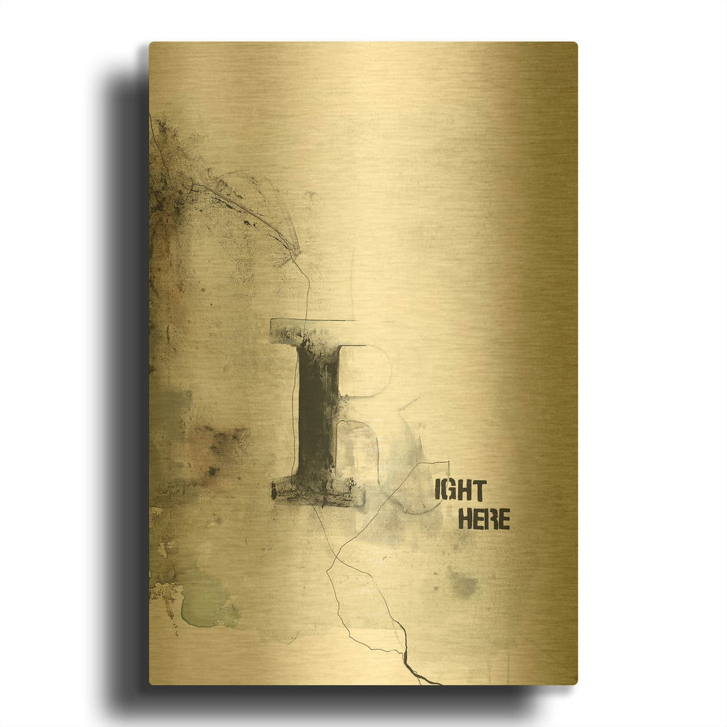 'Right Here' By Design Fabrikken Gold Metal Wall Art