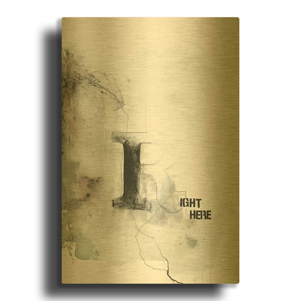 'Right Here' By Design Fabrikken Gold Metal Wall Art