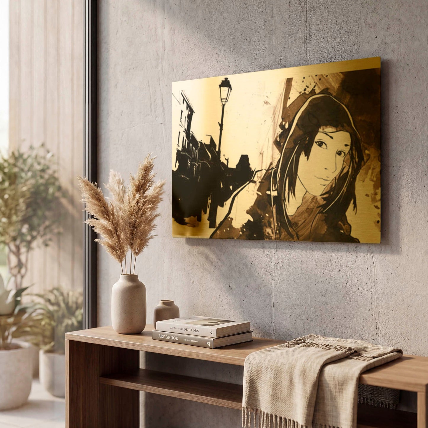 'Unmasked 3' By Jonathan Lam Gold Metal Wall Art