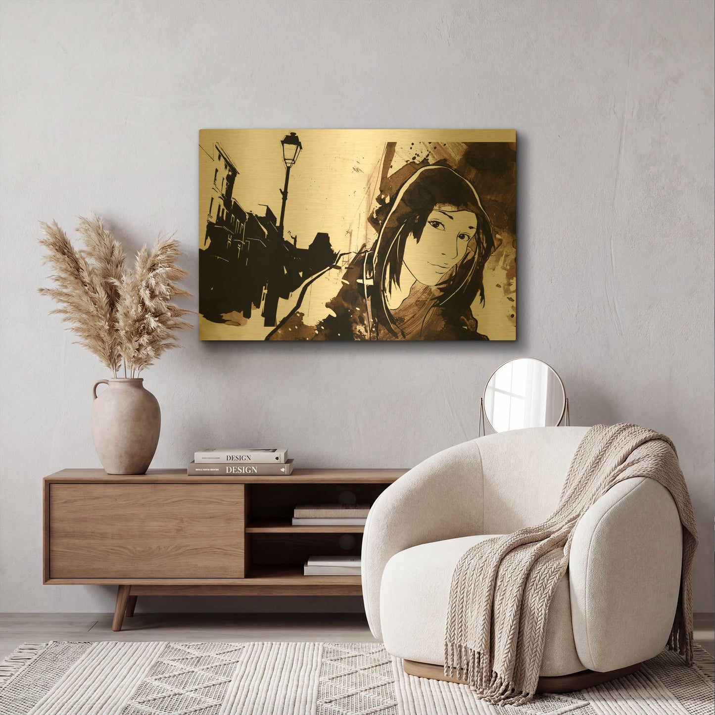 'Unmasked 3' By Jonathan Lam Gold Metal Wall Art