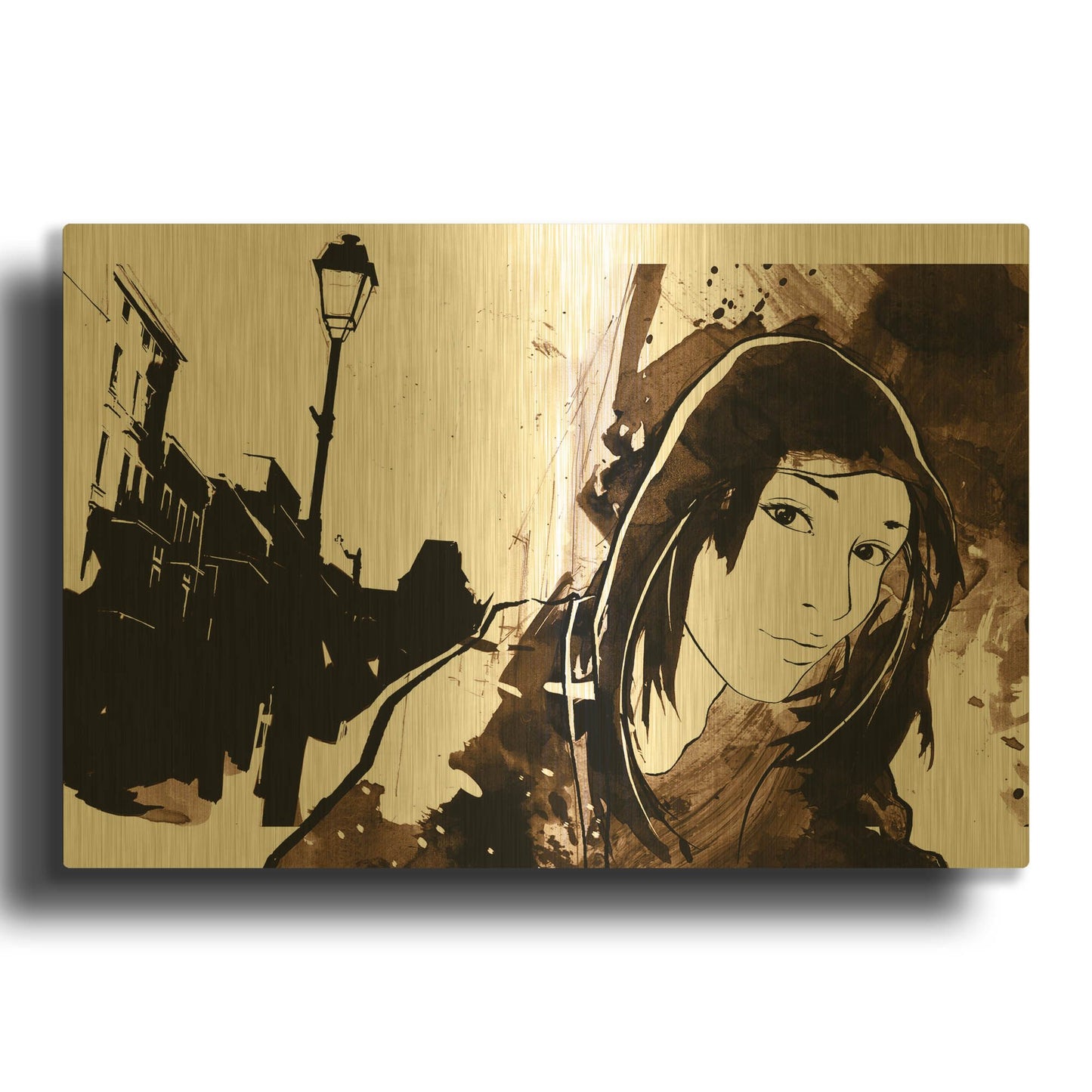 'Unmasked 3' By Jonathan Lam Gold Metal Wall Art