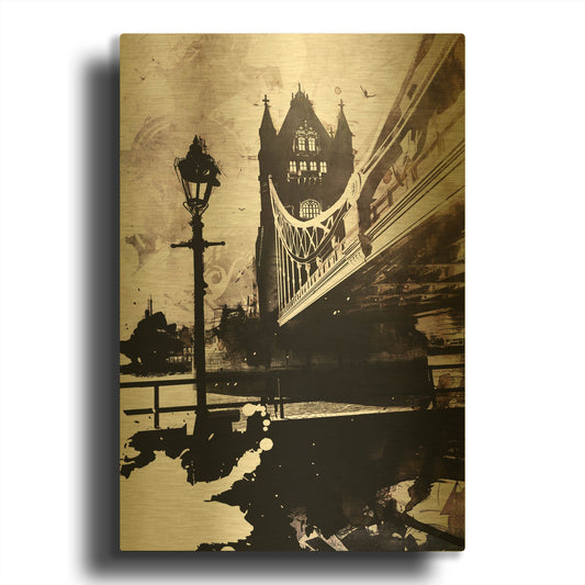 'Tower Bridge 1' By Jonathan Lam Gold Metal Wall Art