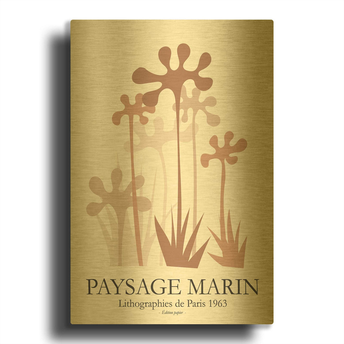 'Seascapes 3' By Design Fabrikken Gold Metal Wall Art