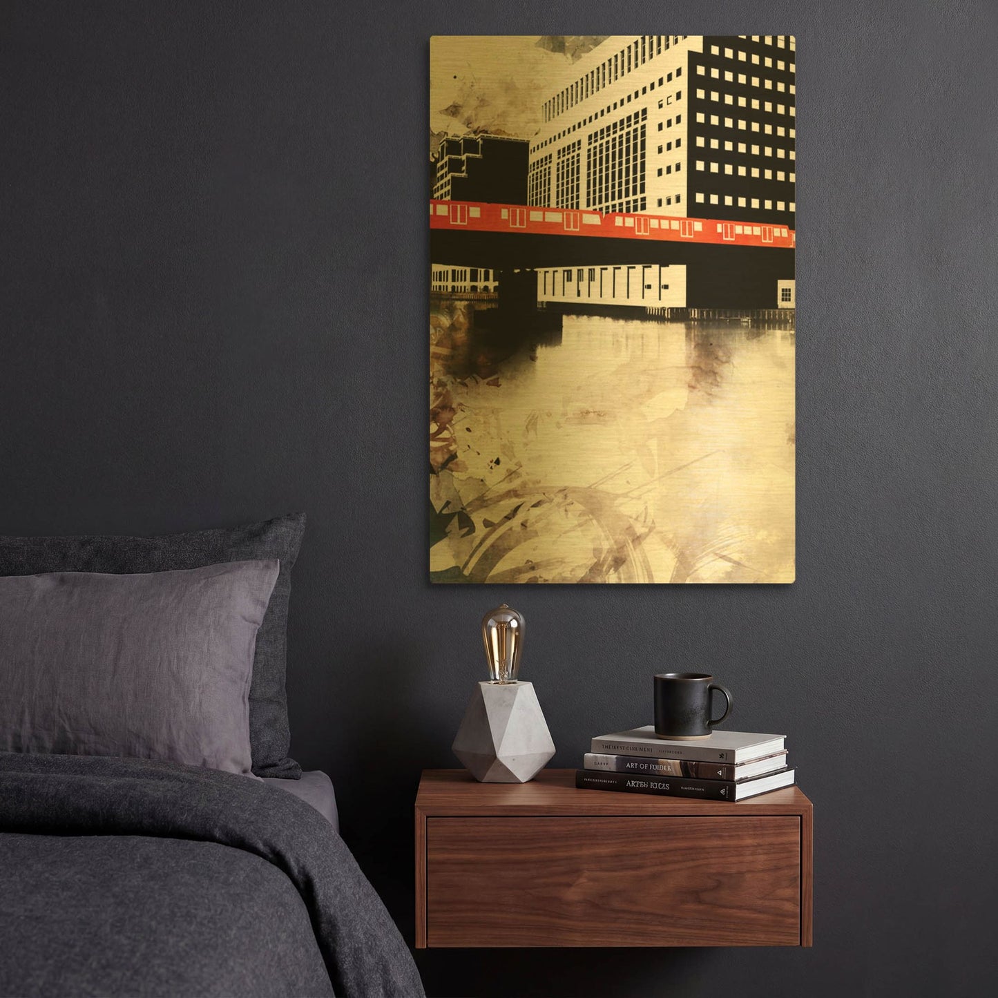 'Transit' By Jonathan Lam Gold Metal Wall Art