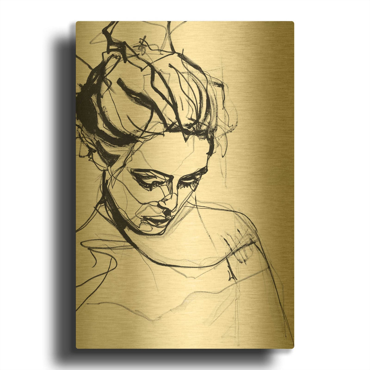 'Silhouette 1' By Design Fabrikken Gold Metal Wall Art