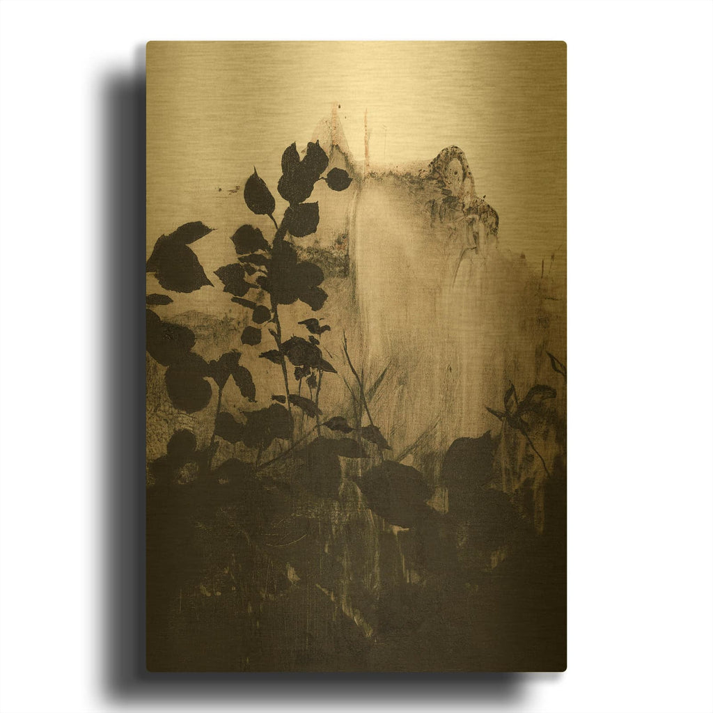 'Silhouette Leaves 2' By Design Fabrikken Gold Metal Wall Art
