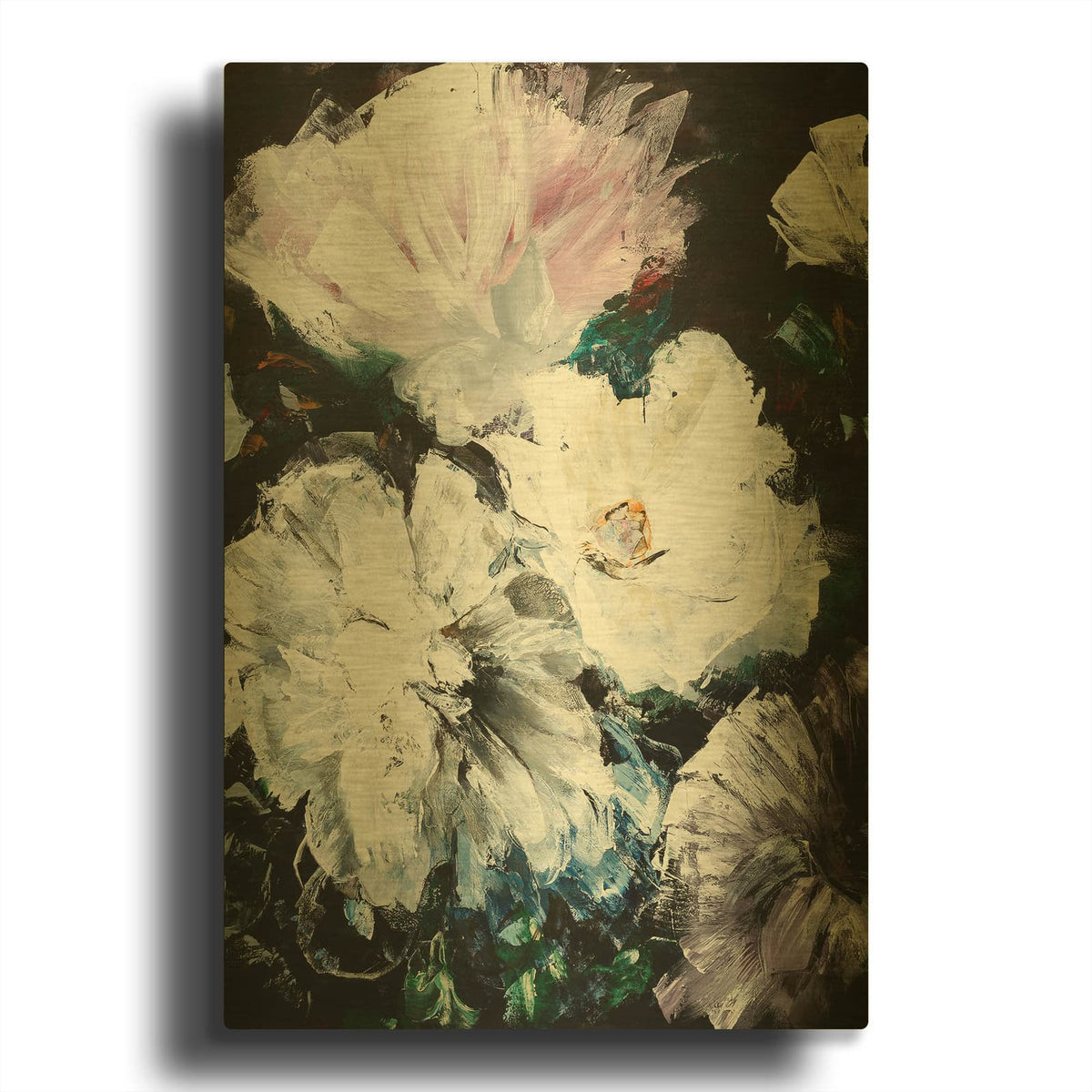 'Soft Hue Flowers' By Design Fabrikken Gold Metal Wall Art