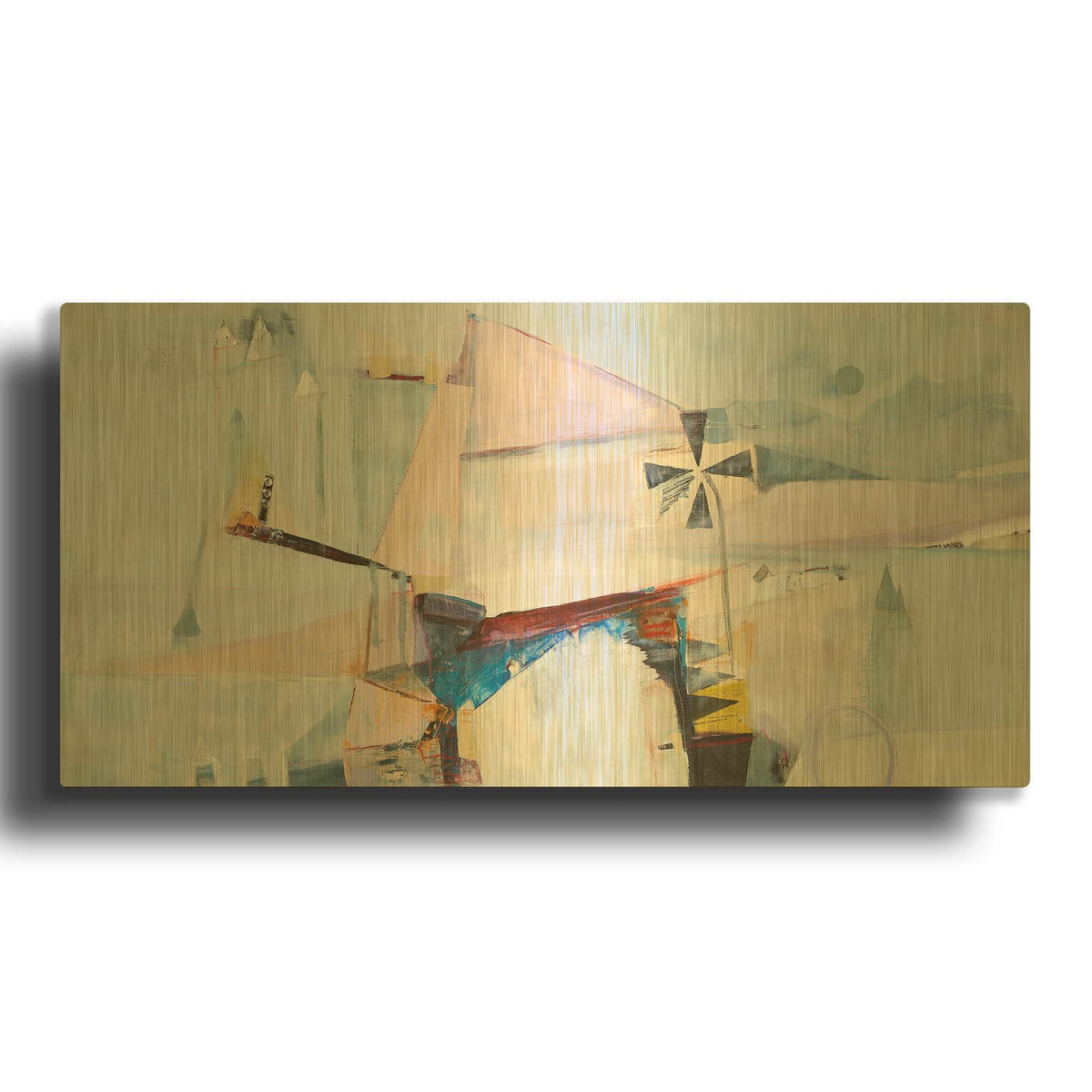 'Spinning Mill 2 MF952-0690' By Design Fabrikken Gold Metal Wall Art