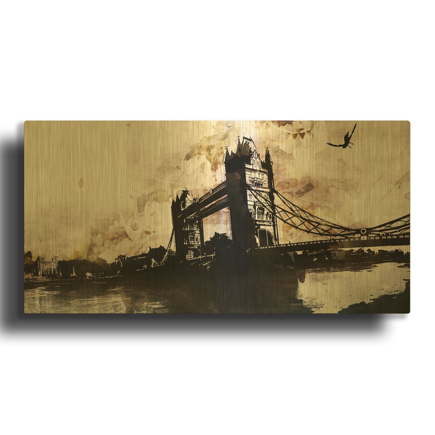 'Tower Bridge 2' By Jonathan Lam Gold Metal Wall Art