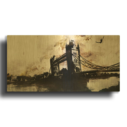 'Tower Bridge 2' By Jonathan Lam Gold Metal Wall Art