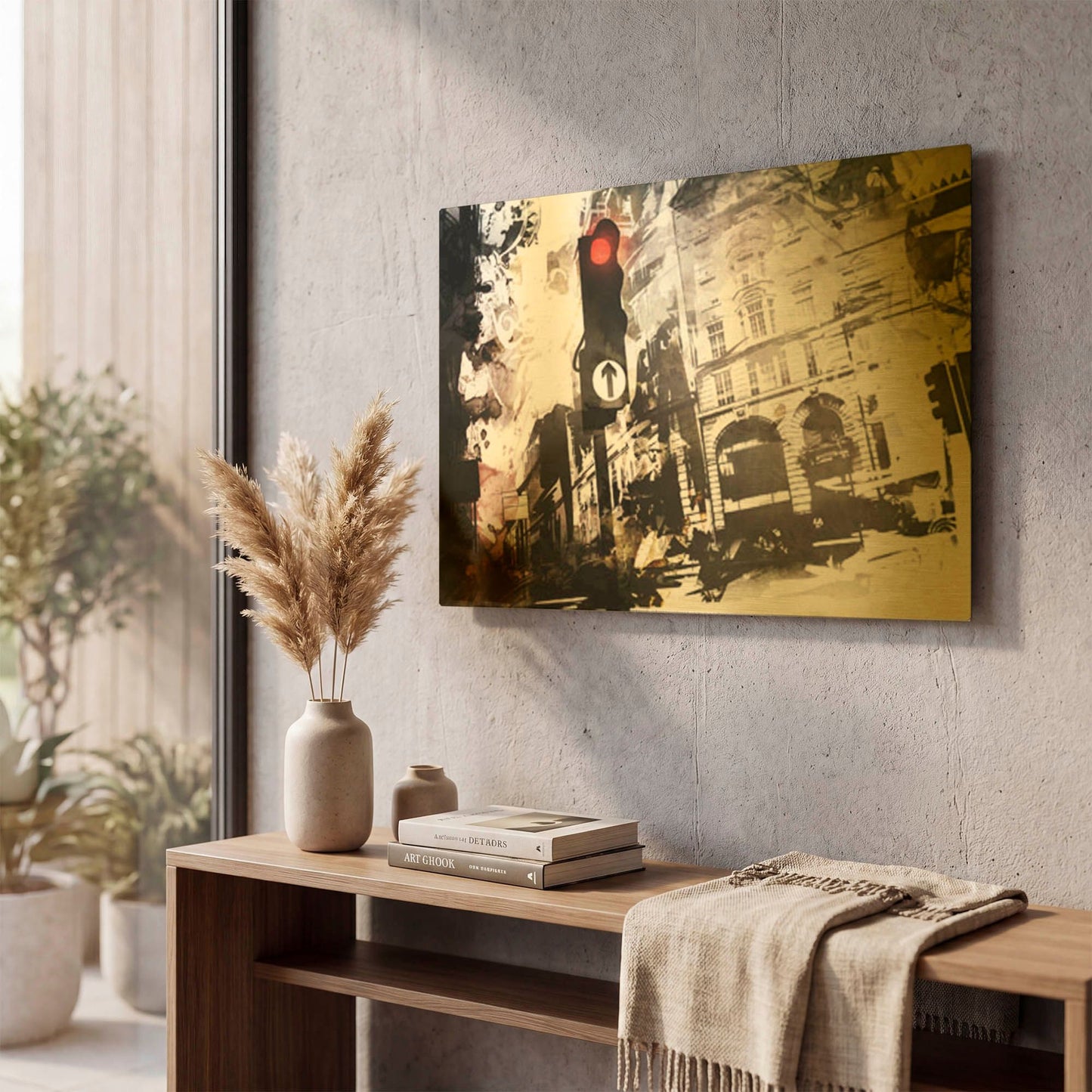 'Traffic' By Jonathan Lam Gold Metal Wall Art