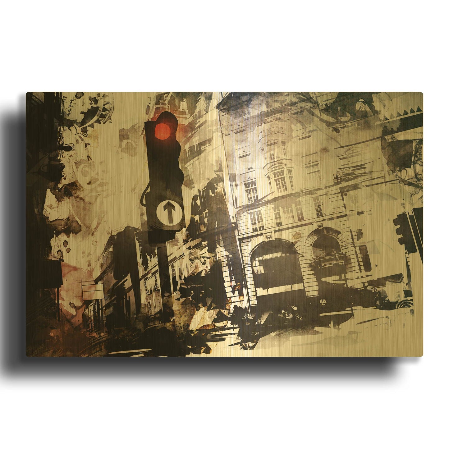 'Traffic' By Jonathan Lam Gold Metal Wall Art